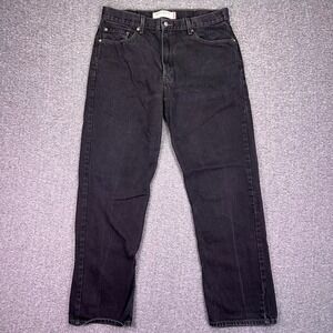 VTG 00s Levis 505 Men 38x32 Black Straight Regular Casual Grunge Denim Jeans Y2K